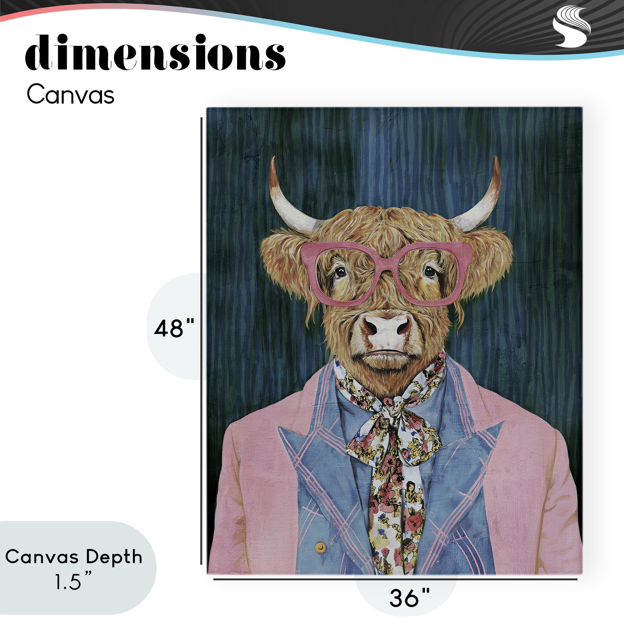 Stupell Industries Gentle Bull Portrait Canvas Wall Art, design by Svetlana Aleynikova