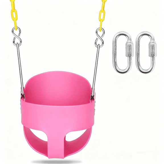 Ktaxon Highback Bucket Toddler Swing Set Infant Swing Seat, Pink
