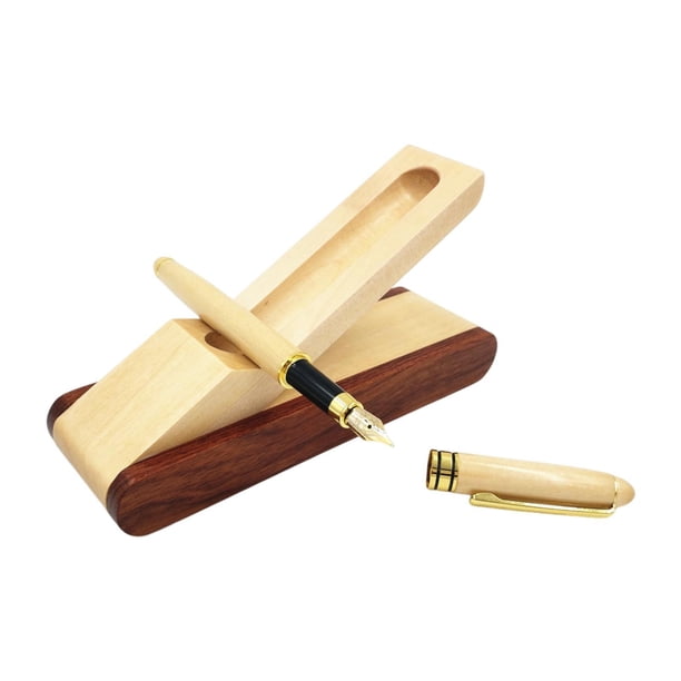 Juego de bolígrafos de madera con estuche, suministros de escritura suaves para hombre, creativos, de oficina y premium. Pluma estilográfica