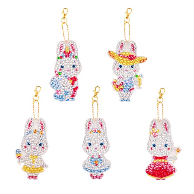 DIY Hand Stick Diamond Embroidery Kit for Beginners Create Your Own Pet Jewelry Pendant Easter Craft Masonry Painting Art Project Keychain Making Supplies Unique Personalized Gift Idea
