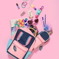 thumbnail image 4 of Style.Lab by Fashion Angels: Harlow Color-Block Backpack & Pouch Set - Navy & Pink - Kids Travel & School Bookbag, Stylish Retro Design, Girls-Boys, 4 of 16