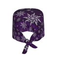 thumbnail image 2 of Salouo Snowflake Gradient Purple Print Adjustable Working Caps,1 Pcs Working Hats Elastic Scrub Hats Elastic Tie Back Hats Unisex Nurse Scrub Cap Nurse Hats ,One Size, 2 of 7