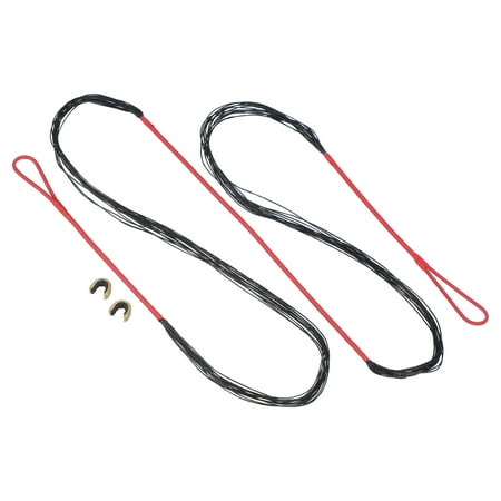 Bow String Replacement 16 Strands Recurve Bowstring with Nock Point for AMO 62 Recurve Bow Red-Black