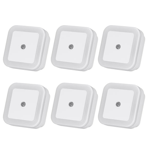 Auto LED Light Sensor Room Night Light Wall Lamp with Smart Light Dusk to Dawn Sensor, 6-Pack