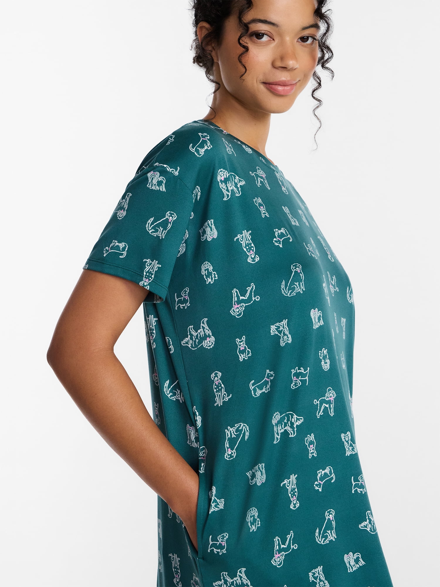 Joyspun Women's Dreamy Soft Collection Short Sleeve Sleepshirt, Sizes S/M to 2X/3X