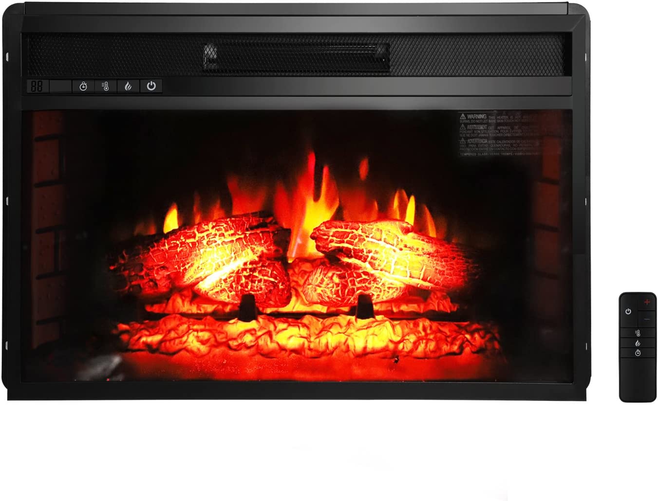ROVSUN 26 Recessed Electric Fireplace Insert Heater W/ Remote Control  Realistic Flame Effect 1500W - Walmart.com