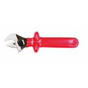 Wiha Tools Insul. Adjustable 8 Wrench w/ slip guard handle for added protection. Etched on scale for pre-setting size.