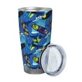 thumbnail image 2 of Rateoe Hawaiian Style Printed Car Guy Gifts for Men Women Tumbler - 20oz/590ml Double Wall Vacuum Insulated Stainless Steel Travel Tumbler Cups with Lid & Straw-Straw Three-piece Set, 2 of 8