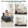thumbnail image 2 of BEHOST 2 Pack Large Futon Sofa Bed for Adults, Convertible Folding Chair Bed Sleeper, Dark Gray, 2 of 8