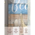 thumbnail image 6 of Ocean Beach Sheer Curtains 96 Inch Long 2 Panels, Starfish Shell Coral Blue Brown Wood Grain Farm Light Filtering Rod Pocket Curtains, Sheer Voile Drapes for Living Room Bedroom, 52"x96", 6 of 8