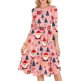 thumbnail image 5 of Women's Cocktail Dresses 3/4 Sleeve Vintage Wedding Guest Christmas Dress for Holiday Parties and Special Events,Pink,2XL, 5 of 5