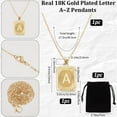 thumbnail image 2 of 1 Box 1Pc Initial Letters A Necklaces 18K Gold Plated Brass Letter Pendants with 1Pc Cable Chain Necklaces and Rectangle Velvet Pouches for Men Women 1set, 2 of 9