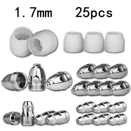 

BAMILL 25 pcs1.2/1.3/1.7mm P80 plasma cutting torch ceramic cup tip electrode nozzle