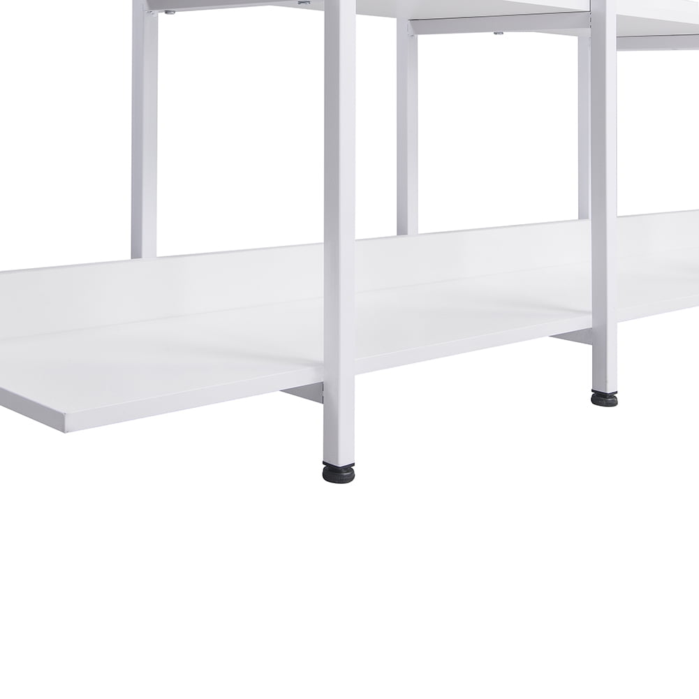 Kepooman 5-Tier Bookshelf, Modern Industrial Style Book Shelf, Wood and Metal Bookcase Furniture for Home & Office, White Kepooman 5-Tier Bookshelf, Modern Industrial Style Book Shelf, Wood and Metal Bookcase Furniture for Home & Office, White