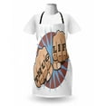 thumbnail image 3 of Thug Life Apron, Vintage Pop Art Punching Fists Comic Book Illustration Gangster Tattoo Message, Unisex Kitchen Bib with Adjustable Neck for Cooking Gardening, Adult Size, Multicolor, by Ambesonne, 3 of 4