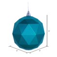 thumbnail image 3 of Vickerman M177442DM 6 in. Teal Matte Geometric Christmas Ornament Ball - 4 per Bag, 3 of 3