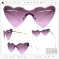 thumbnail image 2 of Womens Oversized Shield Cat Eye Heart Shape Flirty Sunglasses Gold - Purple, 2 of 8