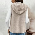 thumbnail image 4 of Bcresic Women's Fuzzy Fleece Vest Cropped Jackets with Hood Quilted Sleeveless Outwear Soft Cotton Vests Winter Warm Jacket Outerwear with Pockets Saving,Beige,Small, 4 of 6