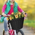 thumbnail image 2 of Kids Bike Basket Wicker Woven Front Bicycle Basket for Boys Girls Mini Handlebar Basket for Kids Bike Or Scooter, 2 of 7