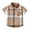 Khaki, variant on Summer Plaid Shirt for Toddler Baby Boy Casual Short Sleeve Button Up Turndown Collar Jacket Clothes Blue 70