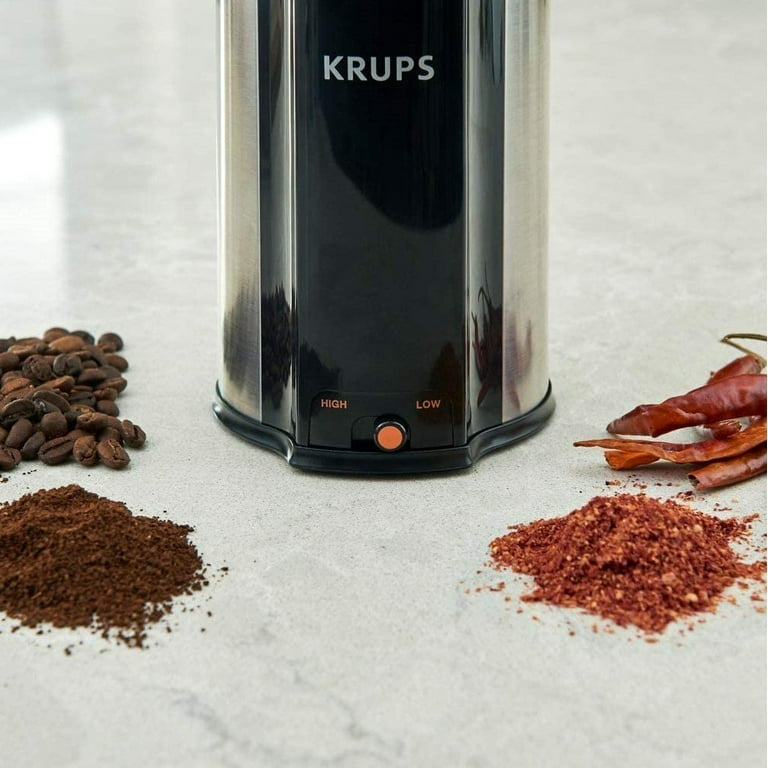  Krups One-Touch Coffee and Spice Grinder 3 Ounce Bean Hopper  Easy to Use, One Touch Operation 200 Watts Coffee, Spices, Dry Herbs, Nuts,  12 Cup Black: Power Blade Coffee Grinders: Home
