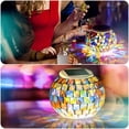 thumbnail image 5 of Lieonvis Mosaic Solar Light Solar Powered Mosaic Glass Ball Light IP44 Waterproof Solar Garden Lights Auto ON/OFF Solar Table Light Solar Lawn Landscape Lamp for Home Yard Patio Party Decorations, 5 of 10