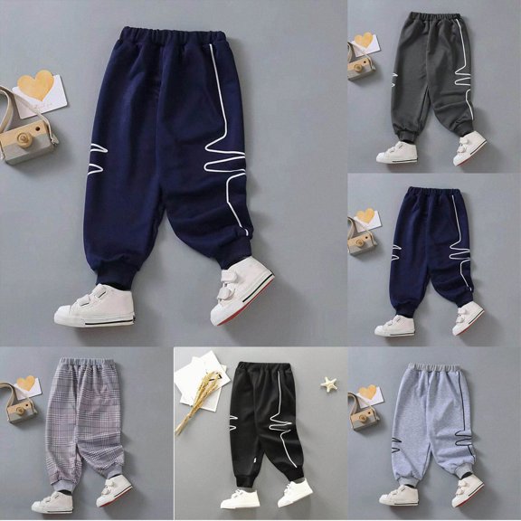 Boys Sweatpants Wide Leg Sweatpants Sweatpants with Side Pockets for 6M-10T Kids Boys Athletic Pants Fall Winter Clothes Kids Black Sweatpants Size 9-10 Years
