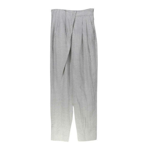 Proenza Schouler Women's Grey Melange Lightweight Suiting Draped Front Pant with Topstit Pants & Capri - 4