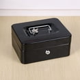 thumbnail image 3 of Fireproof Metal Cash Lock Box, Watertight Document Money Safe Storage Box with Key for Home Car, Fire Water Chest Money Box Lock Box, 3 of 7