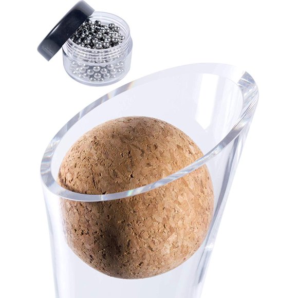 Plaisir de la Cave Carafe à Vin Bouchon en Liège et Perles de Nettoyage en Acier Inoxydable Accessoires