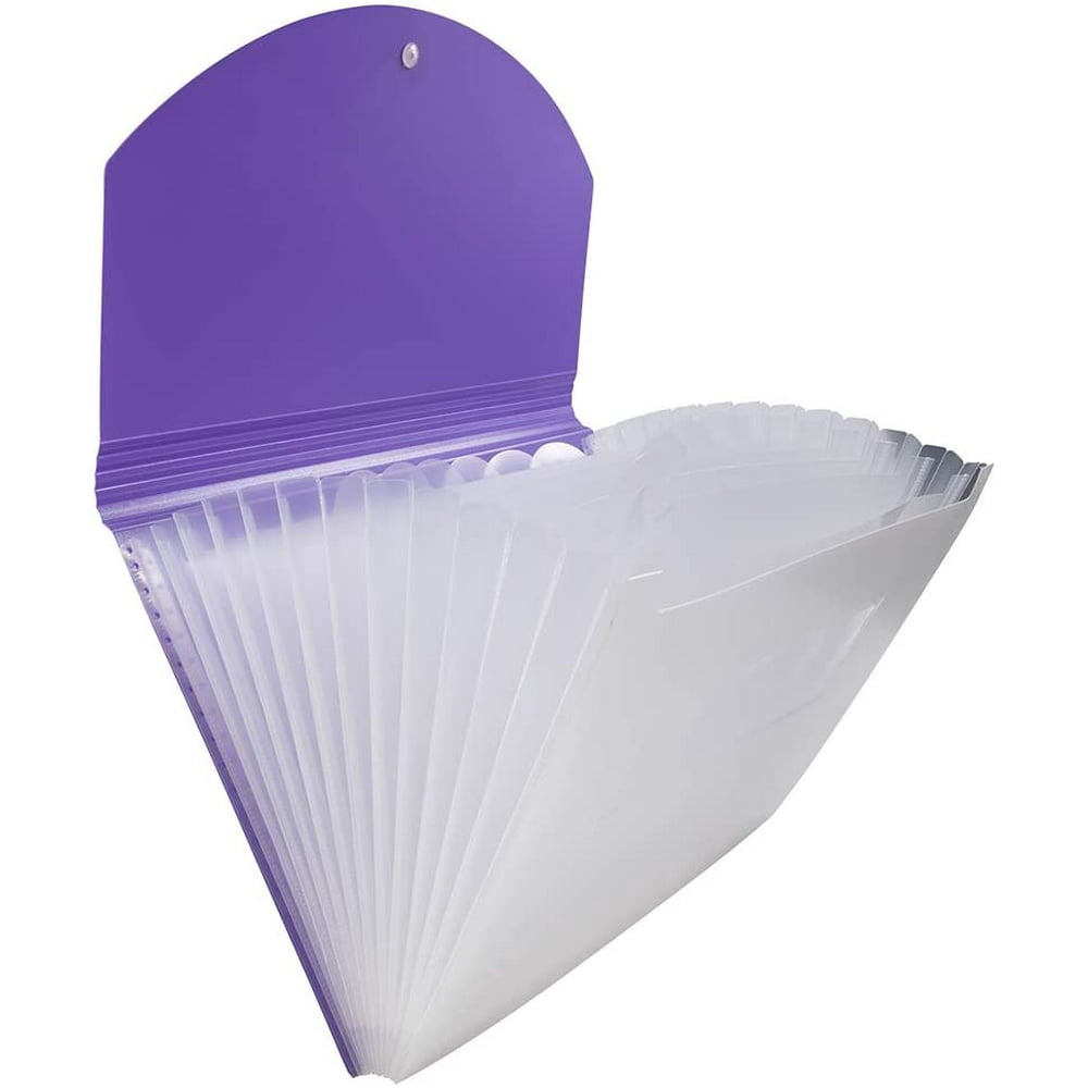 JAM Paper & Envelope Paper Accordion Folders, 13 Pocket Plastic