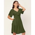 thumbnail image 2 of Moomaya Sweetheart Neck Solid Rayon Flared Dress - Women's Elegant Party Dress, 2 of 9