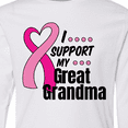 thumbnail image 4 of Inktastic Breast Cancer Awareness I Support My Great Grandma Long Sleeve Youth T-Shirt, 4 of 5