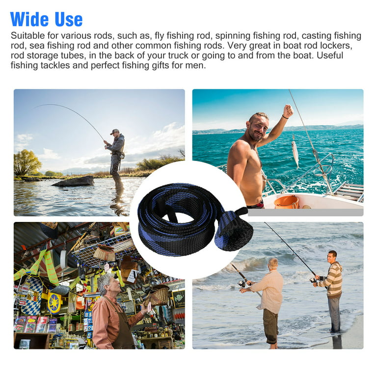 5Pcs Set Fishing Rod Socks, EEEKit Fishing Rod Sleeve Rod Covers with  Lanyard, Braided Mesh Rod Protector Pole Gloves Fishing Tools Accessories  for