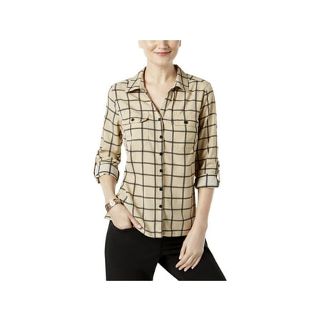 NY Collection Womens Petites Long Sleeves Plaid (Best Clothes For Petite Ladies)