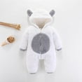 thumbnail image 2 of Baby Boy Girls Winter Warm Rompers Unisex Newborn Fleece Outfits Bodysuits Newborn Baby Winter Girls Boys Clothes Warm Animal Overall Rompers Jumpsuit White 3-6 Months, 2 of 4