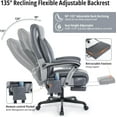 thumbnail image 6 of Massage Office Chair with Heat & Footrest, Ergonomic Reclining Executive Desk Chairs with 6-Point Vibration, PU Leather Computer Chair for Home Office or Gaming, 6 of 14