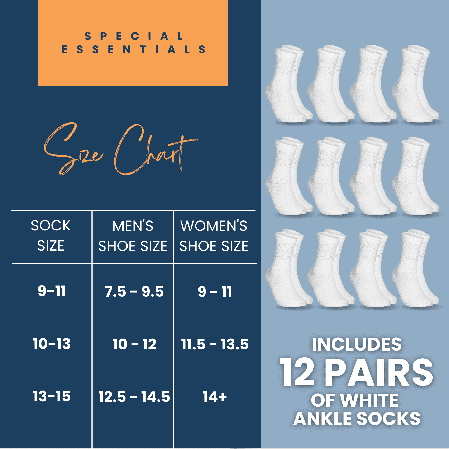 Special Essentials Diabetic Socks Ankle for Men & Women – 12 Pairs of Non-Binding Moisture-Wicking Neuropathy Socks