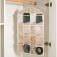 thumbnail image 3 of 16-Pocket Over The Door Organizer – Clear Hanging Shoe Rack for Closet, Space Saving Storage Bag for Underwear, Socks, Toys & Accessories, Dorm Room Essentials (Beige), 3 of 5