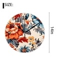thumbnail image 2 of 14 Inch Wall Clock Battery Operated Silent Clock Decorative for Office, Kitchen, Outdoor, Living Room，Flower Pattern, 2 of 4