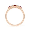 thumbnail image 2 of ANGARA Natural Half Eternity Five Stone Ruby and Diamond Wedding Band in 14K Rose Gold for Women (Size-2.8mm) | July Birthstone, Birthday, Anniversary, Jewelry Gift for Women | Natural Ruby Ring, 2 of 10