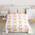 thumbnail image 2 of Castle Fairy Orange Ribbon Bow Twin Comforter Sets,Polka Dots Bedding Set, 2 of 8