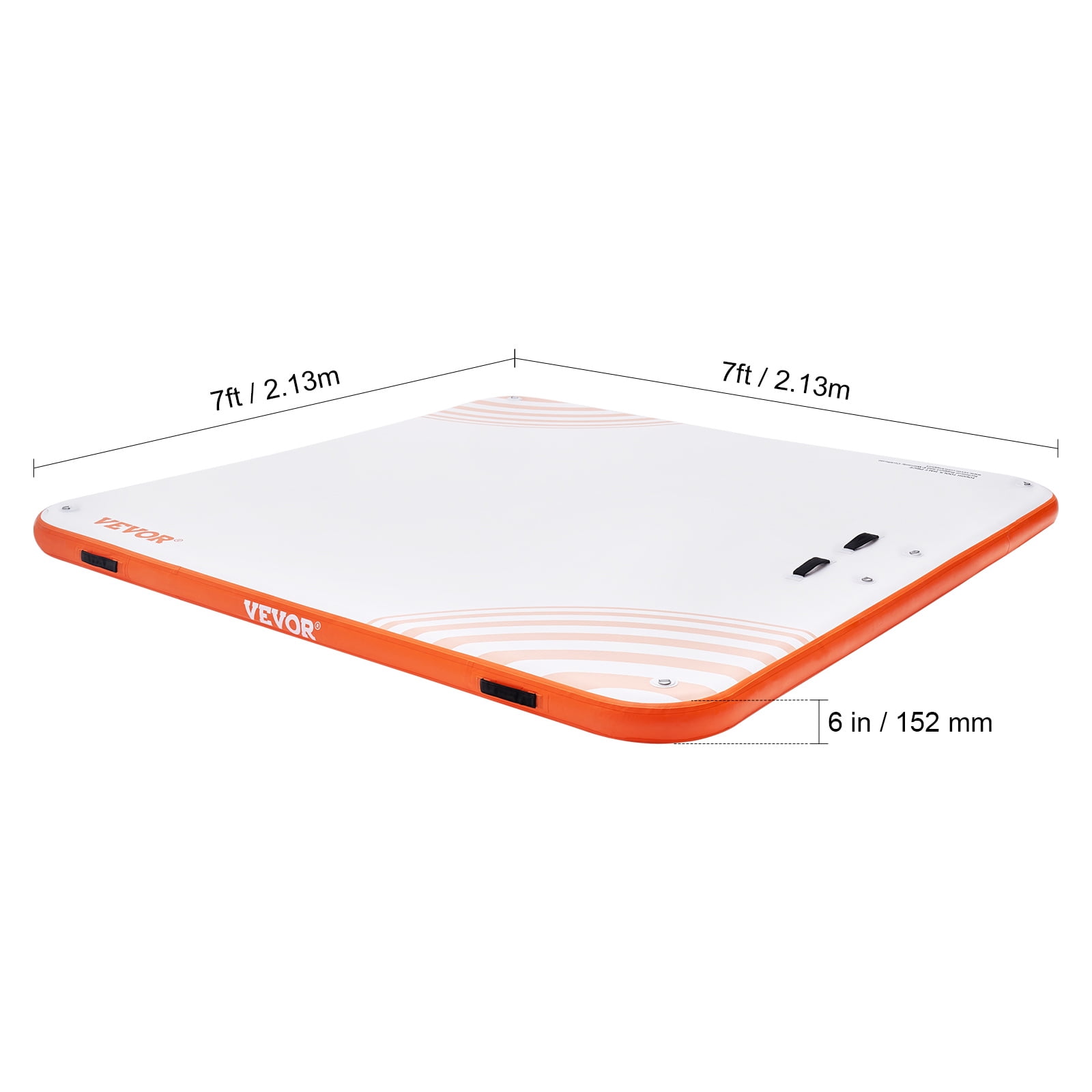 VEVOR Inflatable Floating Dock, 7 x 7FT Inflatable Dock Platform, Non-Slip Water Floating Dock Mat with Portable Carrying Bag & Detachable Ladder, Floating Platform Island Raft for Pool Beach Ocean