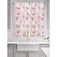 thumbnail image 2 of Pink Flower Living Room Curtains 2 Panel, Watercolor Floral Botanical Line Drawing Print Cafe Window Treatment, Extra Long Farmhouse Bedroom Bathroom Kitchen Curtains Drapes 104"x72", 2 of 6