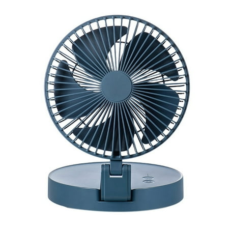 

Foldable Fan USB Desktop with Night Light for Office Home Blue