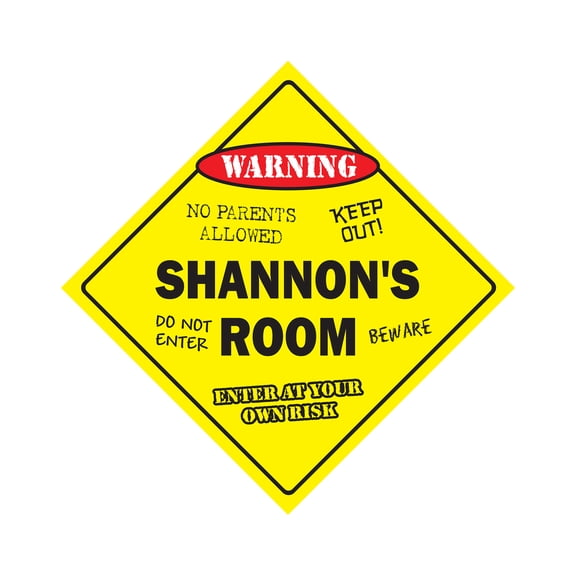 Shannon's Room Sign Crossing Zone Xing | Indoor/Outdoor | 14" Tall kids bedroom decor door children's name boy girl