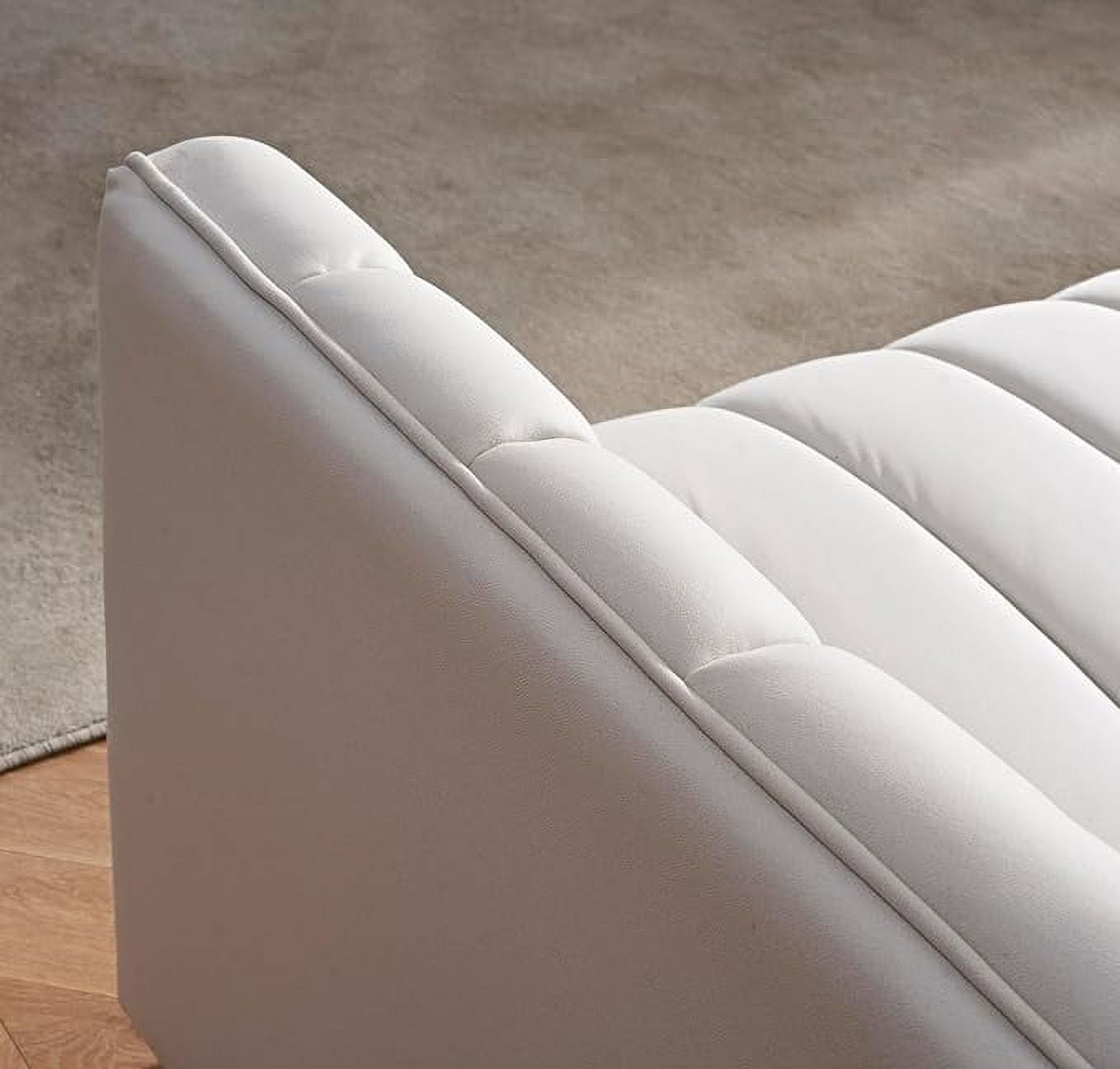 Glam Fabric Upholstered Solid Wood Frame 82.7" Art Deco Sofa