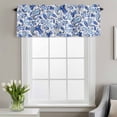 thumbnail image 2 of Rod Pocket Window Valances Watercolor Paisley Bandanna Short Kitchen Curtains Abstract Blue Flowers Window Treatment Drapes for Bedroom Bathroom Living Room 42x12In,1 Panel, 2 of 9