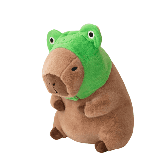 Fluffy Capybara Plush Doll Cute Capybara with Frog Stuffed Toy Stuffed Animals Kids Birthday Gift