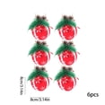 thumbnail image 3 of Fiudx Ofertas relámpago del día Bolas de Navidad flocadas, bolas pintadas, decoración para árbol de Navidad, bolas de tela colgantes, arreglo decorativo, bolas de gamuza navideñas, 6 piezas, 3 of 7